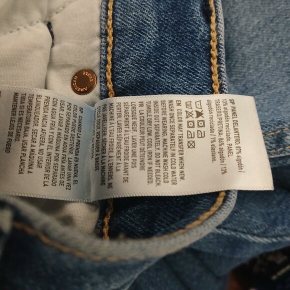 American Eagle Carpenter Jeans 8 High Rise Baggy Straight Double Front Denim - Picture 10 of 11